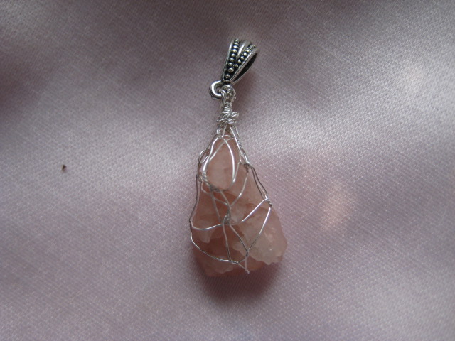 Pink Nirvana Quartz Pendant opening to the future, heart/brain synergy, self-acceptance, trust and evolution 3096